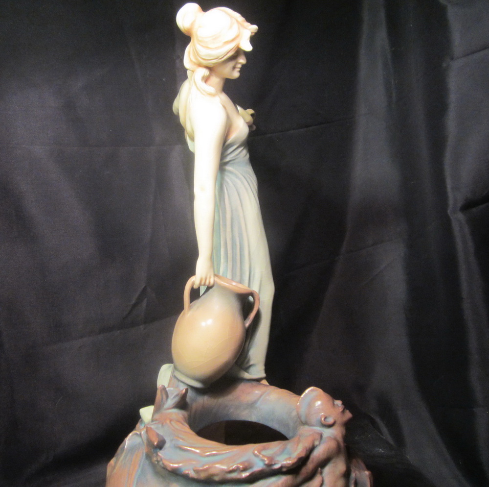 Art nouveau figurine by Th. Schoop for Benard Bloch, ca 1900; Amphora, Austria